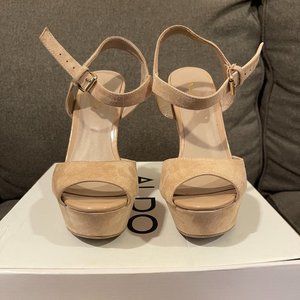 ALDO Beige Suede Wedges